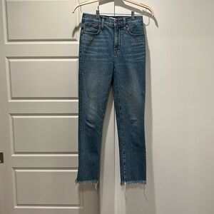 Madewell High Rise Perfect Vintage Jean with Frayed Hem Size 25